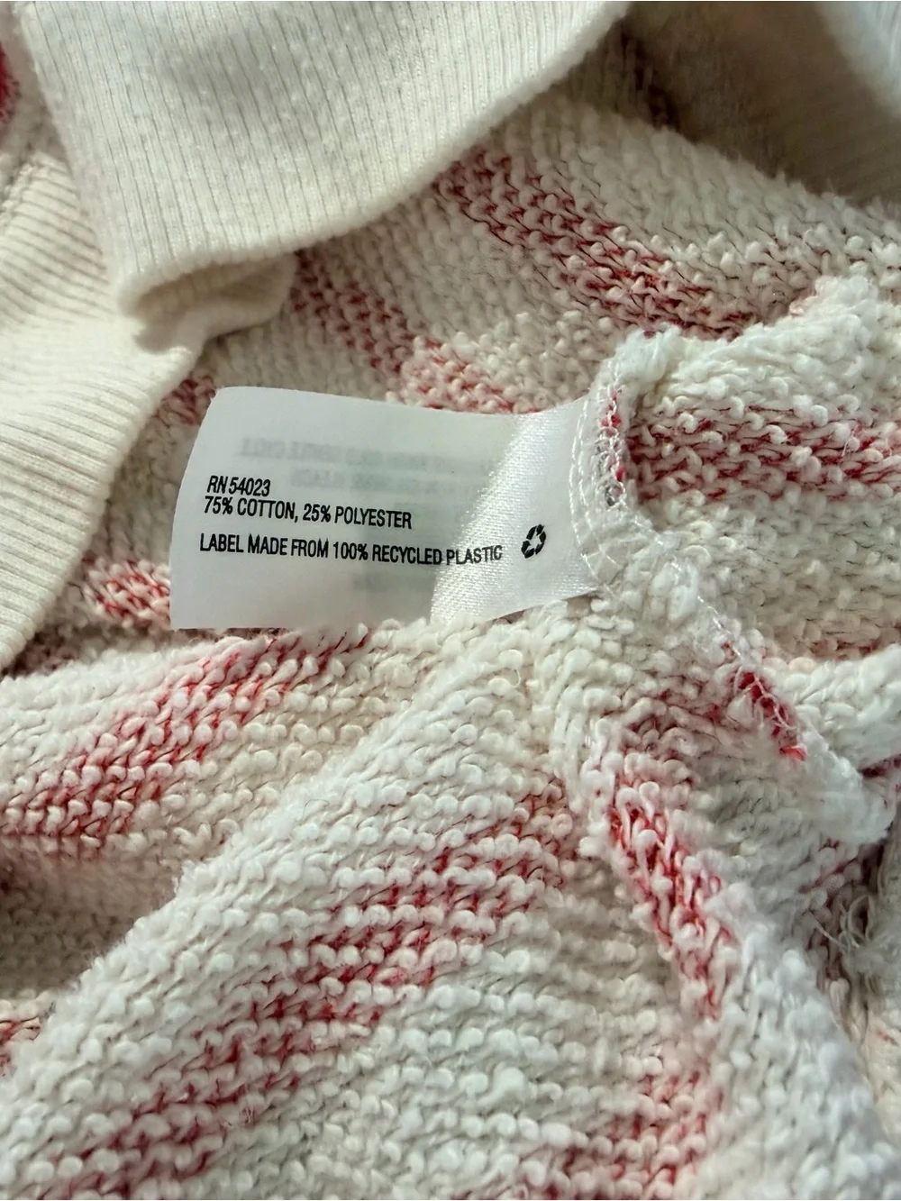 GAP Red & White Striped Hooded Pullover